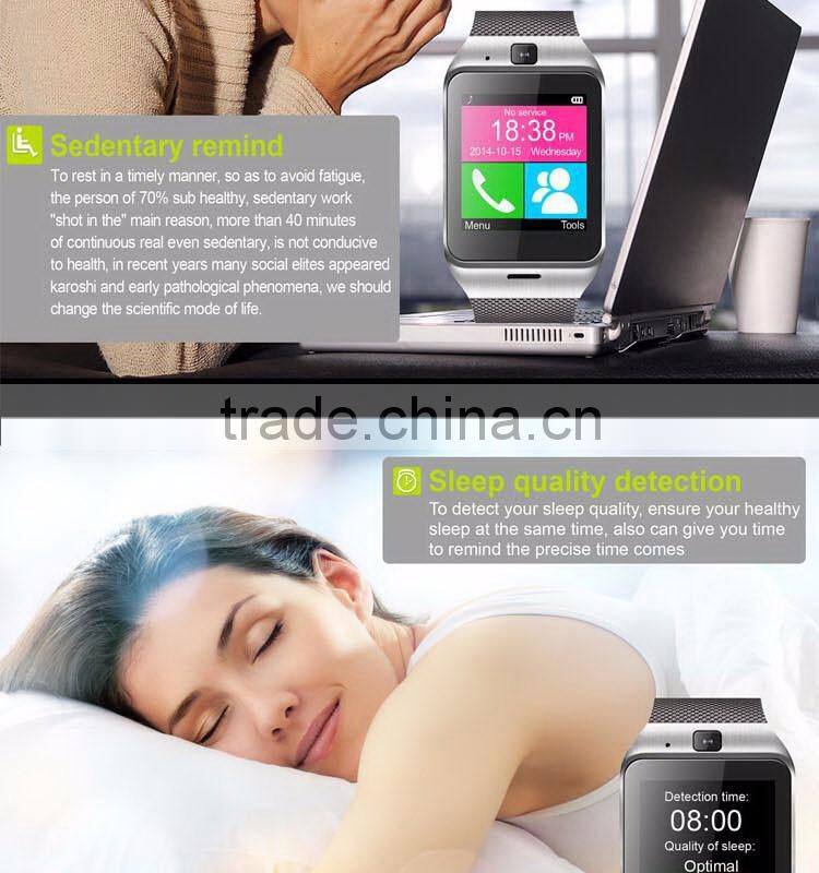 GV18 Smartwatch Bluetooth Sport Fitness Pedometer Camera Clock Bracelet Touch Screen Smart Watch Android Mobile Cell Phone