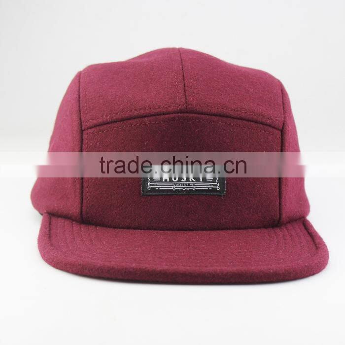 Fashion design cheap 5 colors custom flat brim 5 panel cotton twill cap