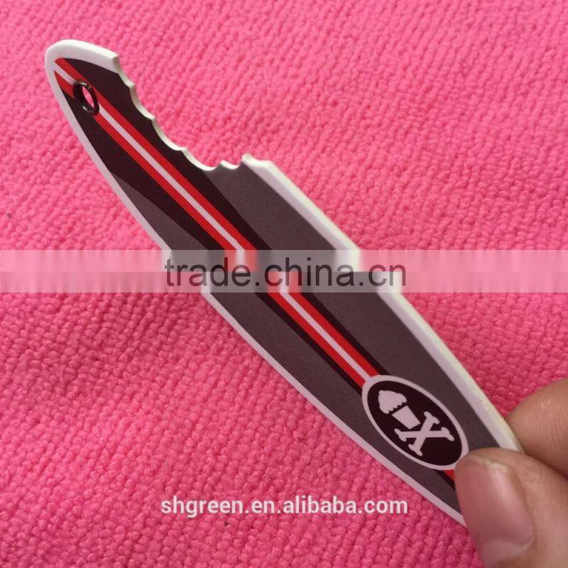 Double sides artpaper printing hangtag with safety pin