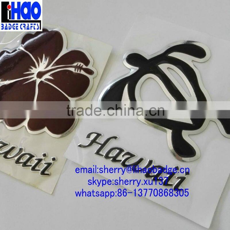 Tortoise shaped plastic sticker,3d pvc logo sticker