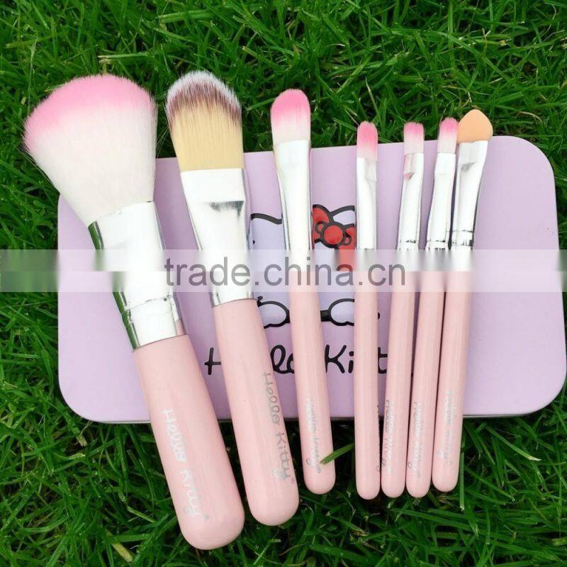 Hello kitty pink lovely makeup cosmetic brush set for women
