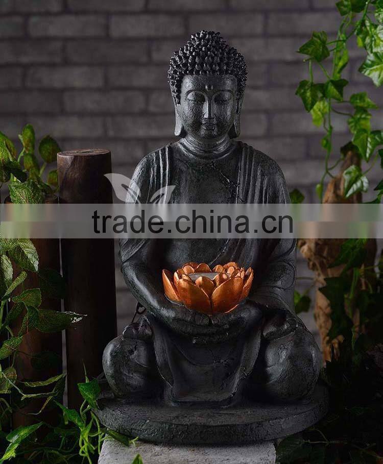 Wholesale Polyresin Figures Buddha Statue Solar Battery Operated LED Lighting