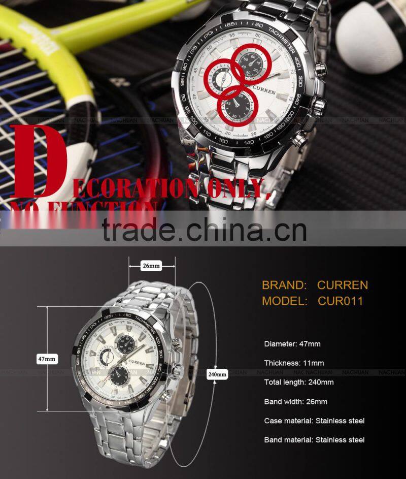 CURREN White Luxury Sport Analog Army Military Steel Band Men's Quartz Watch