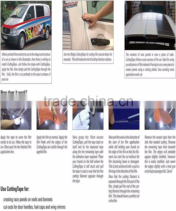 Knifeless tape finish line car wrap tool