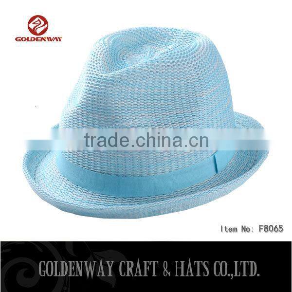 Custom Design Blue Fedora hat for men
