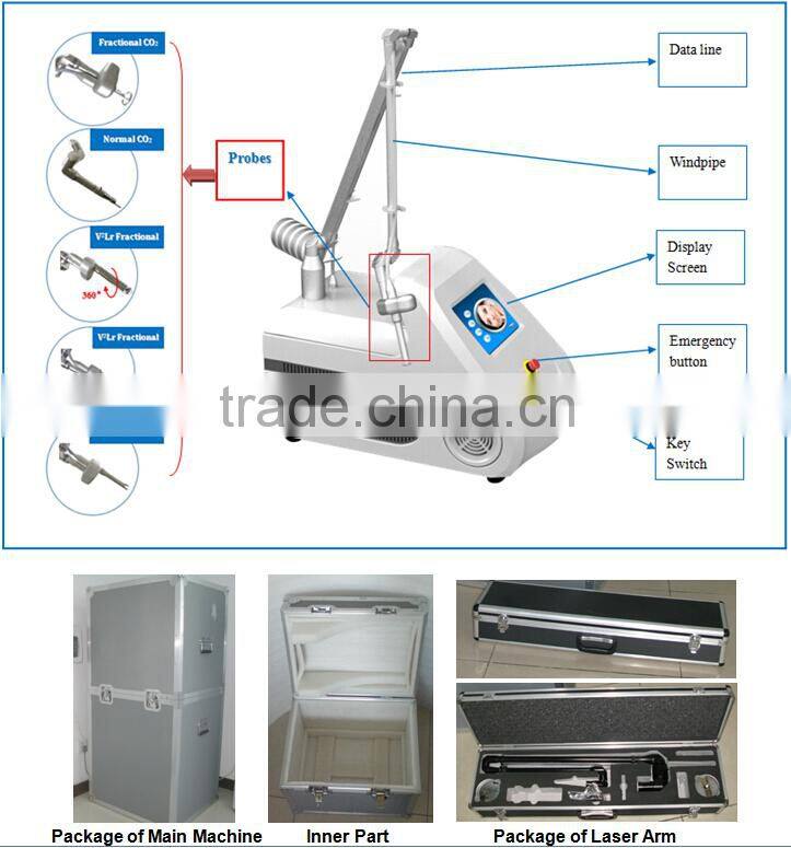 Latest rf tube wrinkle removal laser co2 portable surgical fractional