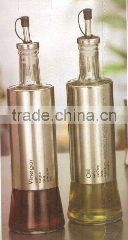 glass spice jar set with metal rack