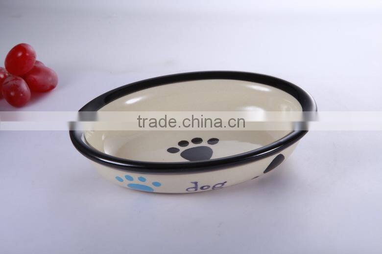 Plastic melamine pet bowl/dog bowl/cat bowl with cute picture prints yorkshire canary birds