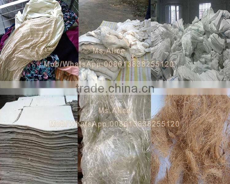 automatic waste rags cloth fiber chopping machine
