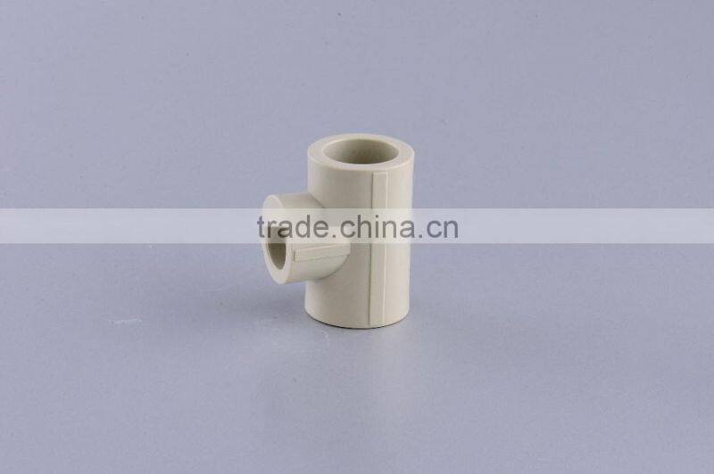 china manufacturer PPR pipe fitting grey tee with plastic mateial