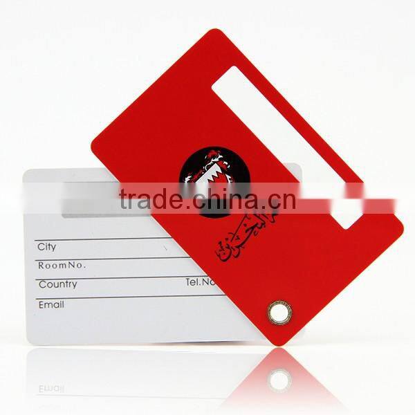 wholesale free designs plastic printed pocketed luggage tags for business cards