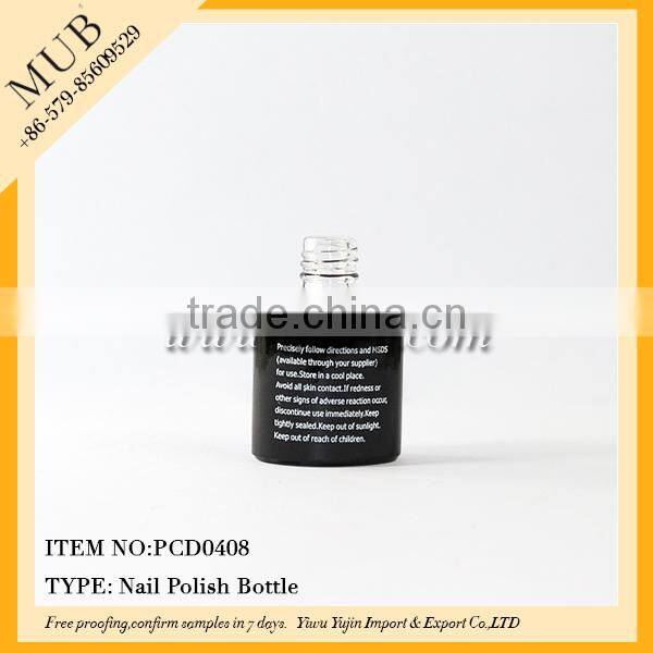 15ml round empty uv nail gel polish black bottles with gelish cap