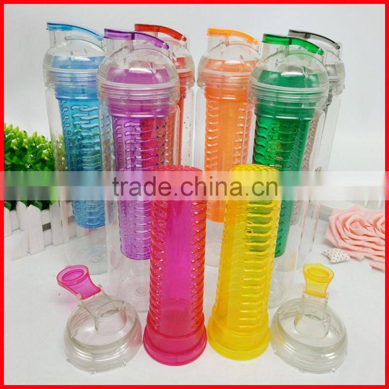 New 900ml Fruit Infuser Tritan Plastic Water Bottle Coffee Bottle Advertising Bottle