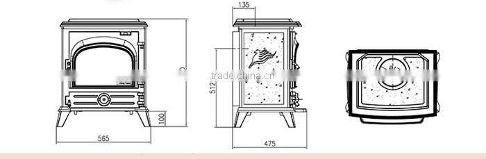 Multi fuel cast iron wood burning fireplace with good appearance