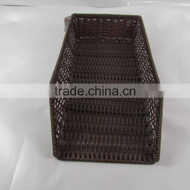 S&D poly rattan brown wicker storage basket imitation supermarket display basket fruit basket