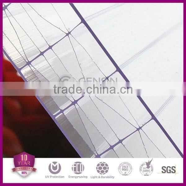 32mm Polycarbonate Sheet Hollow For Stadium Project Skylite Roofing PC Panel High Light Transmission Heat Insulation UV Coating