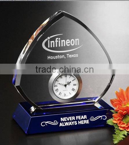 fashion crystal clock award crystal trophy