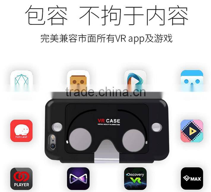 Newest 3D VR Glasses Case for iPhone 6 Plus 2 in 1 function Hybrid ABS and PC Virtual Reality Lens Cover for iPhone