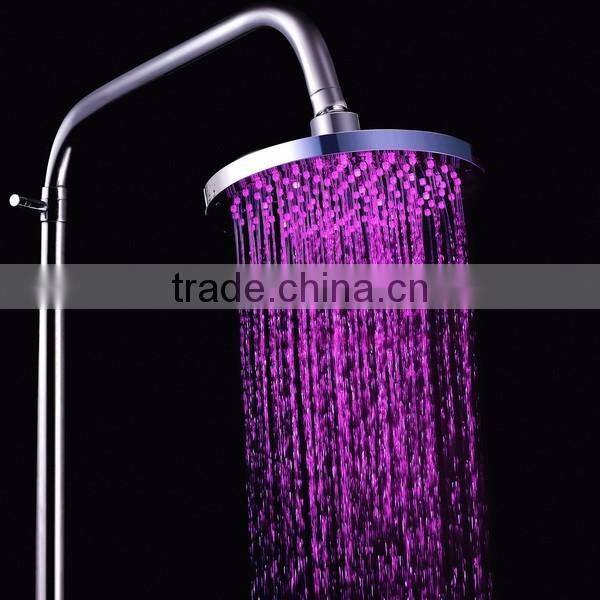 Temperature Sense LED Color Changing Electric Shower Head, Automatic Multiple Colors LED Ceiling Rainfall Shower Head