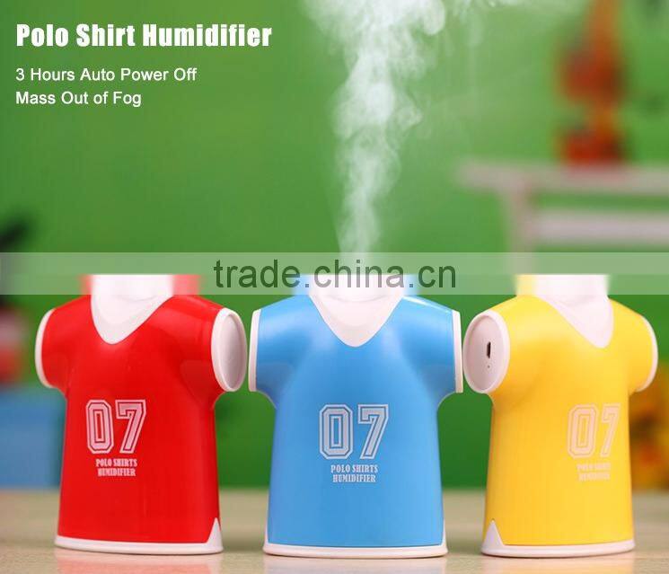 New Creative Shirt Design House Mini Humidifier, USB Desktop Electric Polo Shirts Air Humidifier For Wholesale