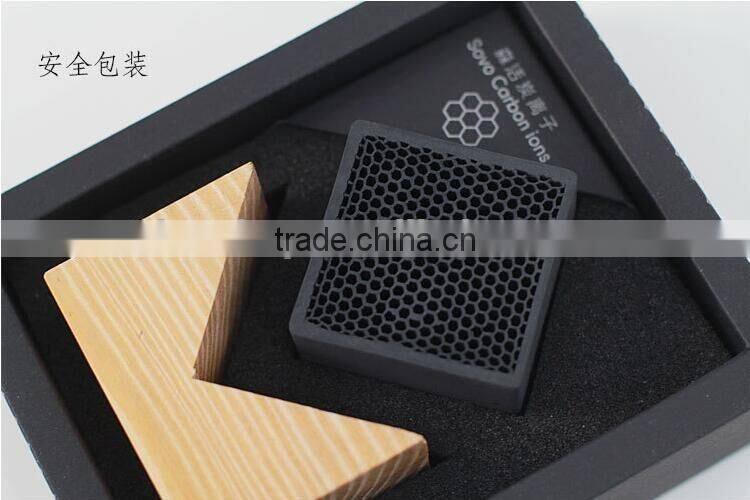 New Arrival Honeycomb Shape Activate Carbon Ions Air Fresheners Made Of Single Carbon - Wood