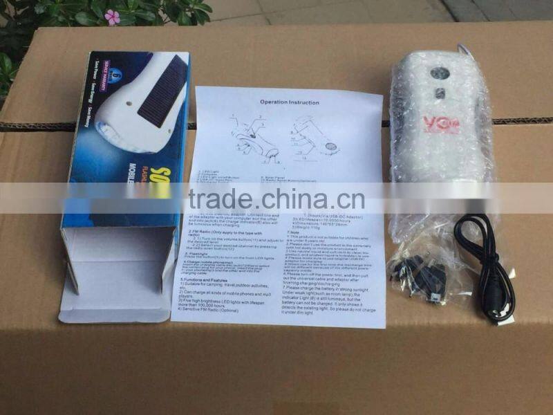 Hot Sales Portable Solar Multifucational Wireless Radio With Power Bank and Light
