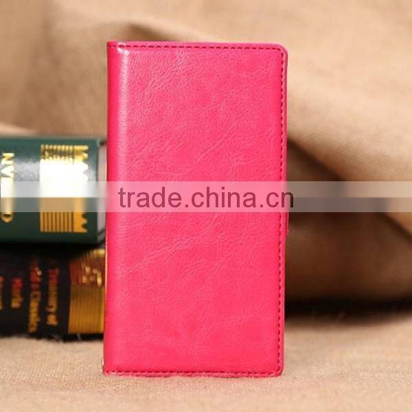 Manufacturer cheap mobile phone leather flip phone case for Sony Z3 leather flip back case
