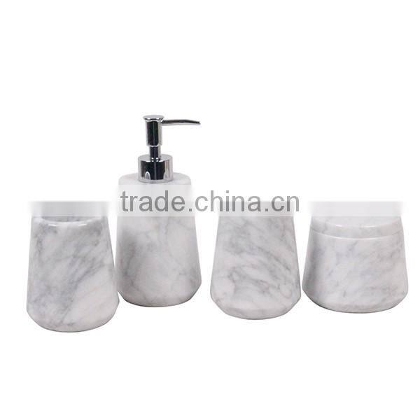 White carrara marble cotton jar Modern bathroom canister