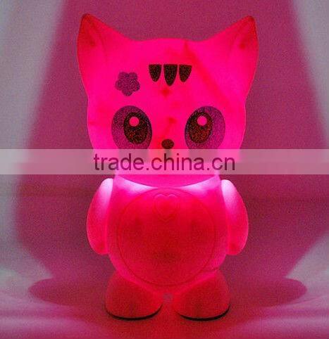 Supply fashion cartoon charging kitten model table lamp