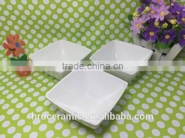 China Manufacturer stocked White Porcelain Square Dish/food dish/rice dish