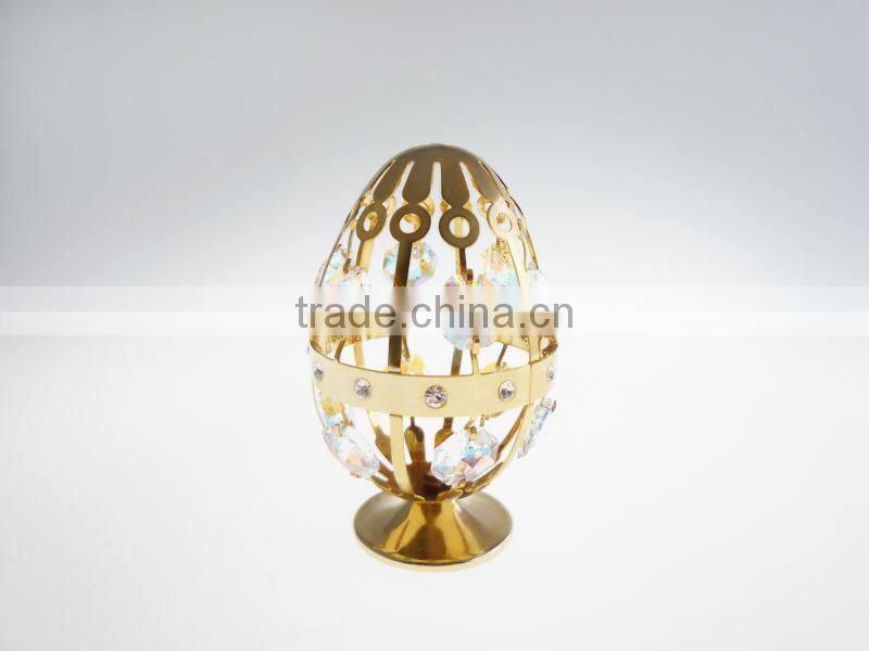 New Design 24K Gold Plated Colorful Egg Music Box With Crystal from Swarovski