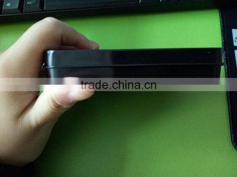 metal matte black square tin box/coin tin container