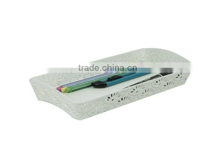 Metal Hollow Office Desk Supplies Organizer Storage Drawer Tray