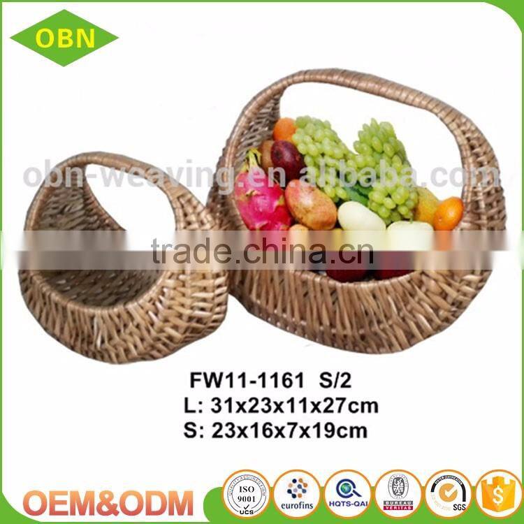 Custom Eco-friendly rattan wicker flower fruit basket wedding decorations supplies