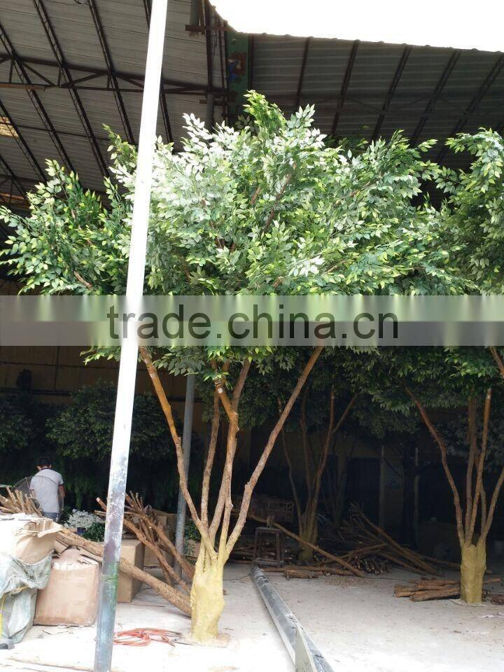 SJ artificial banyan tree with PE leaves decoration