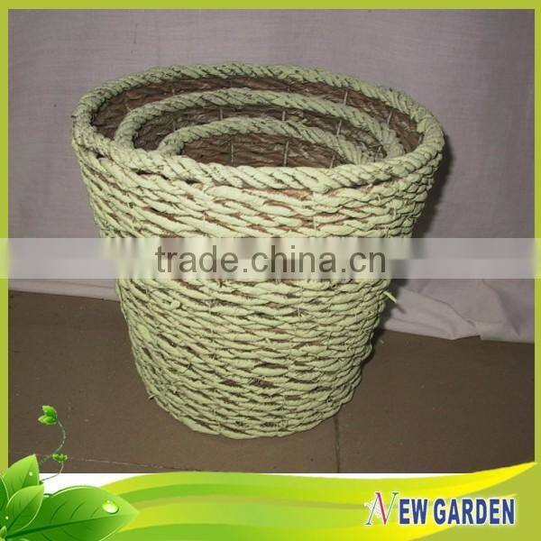 2015 New Style Cheapest Paper Rope Basket / Round Rattan Pot