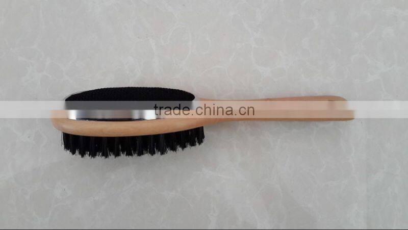 Double side wooden cloth brush