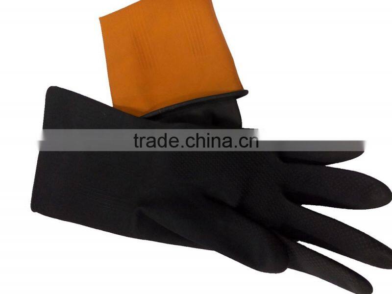 DDSAFETY Hot Sale Rubber Gloves Double Color Industry Safety Gloves