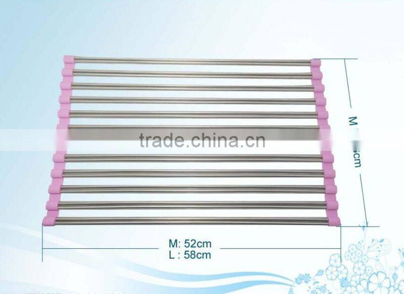 Sturdy orange dish drying rack 52cm