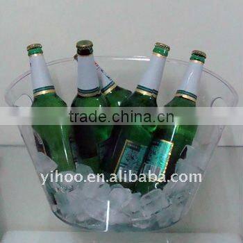 8.5L Oval Shape Transparent Color Plastic Ice Bucket