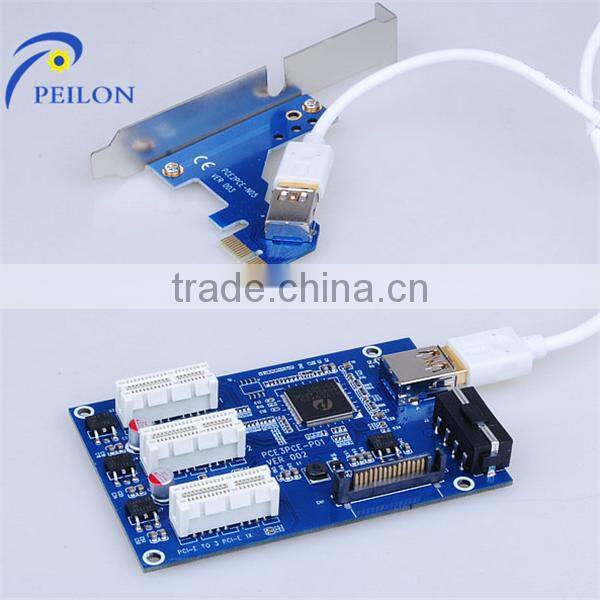 60cm USB 3.0 PCIe X1 TO X16 with power supply cable / PCI-e 1x to 16x Adapter 6PIN PCIE to pci adapter