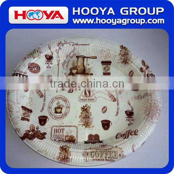 plastic dinner candy fruit food plate /tray with gloden rim