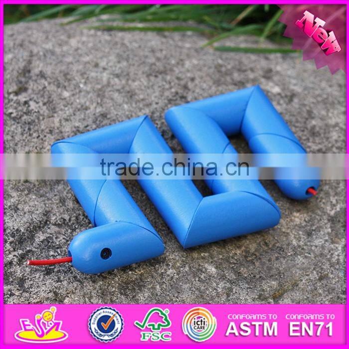 2017 New products simulation animals kids wooden snake toys W01B035