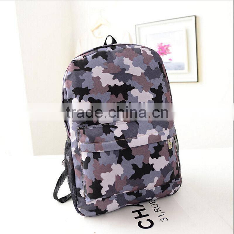 New Designed Fashion Canvas Leisure Shoulder Bag Unisex Travel Backpack Attractive Camo Schoolbag