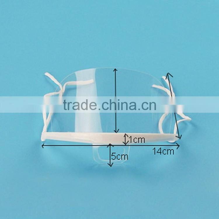 Widely used in hotel and restaurant smile antibacterial transparent clear plastic sanitary face mask for food service