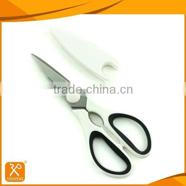 PP+TPR handle hot sale kitchen scissor with magnetic safety cap