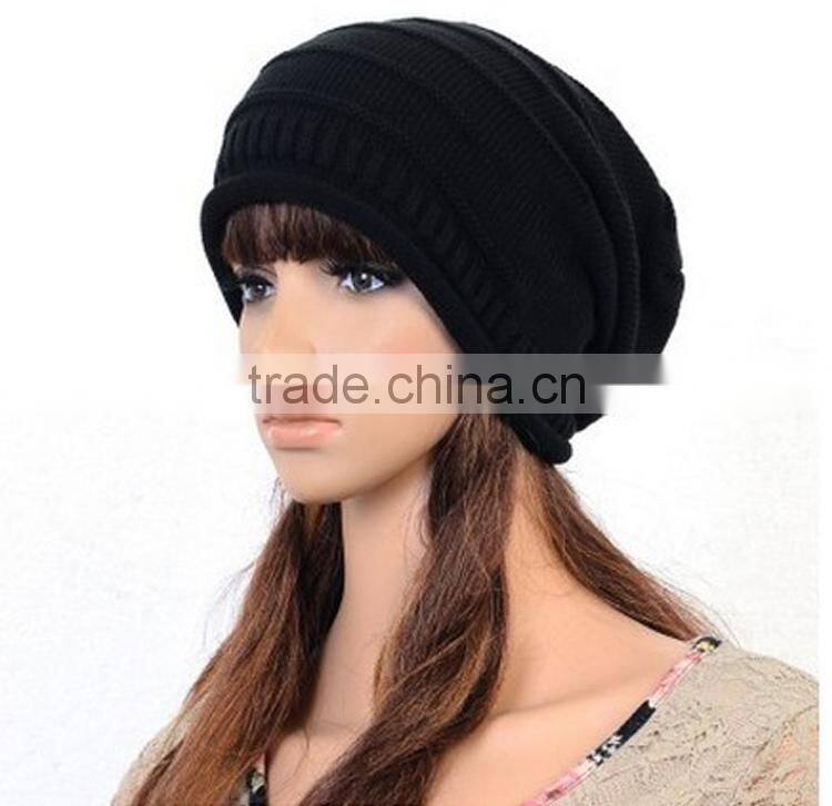 Cheap Knitting Wool Hip Hop Women Winter Knitted Beanie Hat