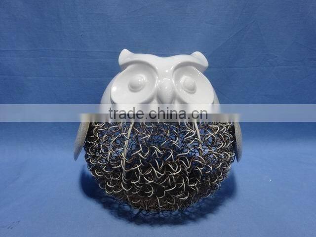 owl decorations Porcelain with iron XMAS decorations