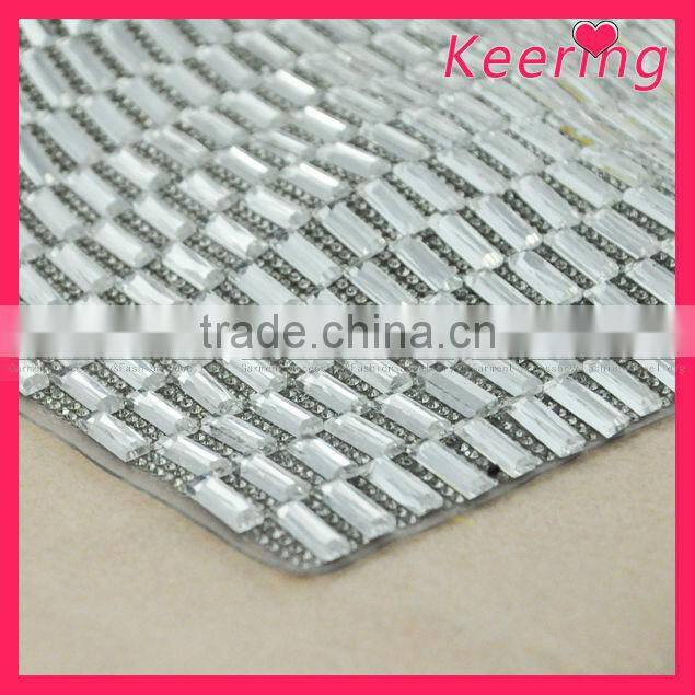 Clear AB Hot Fix Diamante Rhinestone Mesh WRT-004