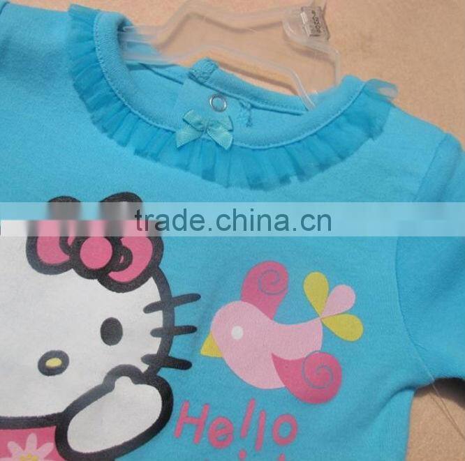 100% cotton hello kitty ptint baby boy rompers wholesale